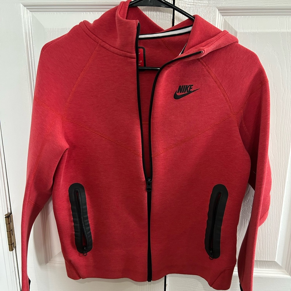 Nike Tech Red Zip-Up Hoodie